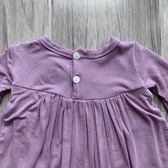 KicKee Pants Long Sleeve Dress Romper solid Lavender Purple - Picture 6 of 8
